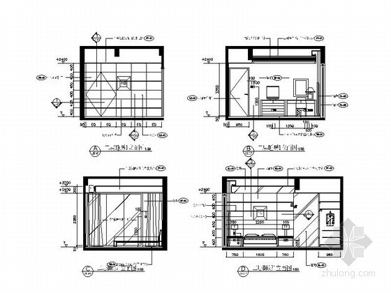 框架结构电梯立面图资料下载-小卧室立面图