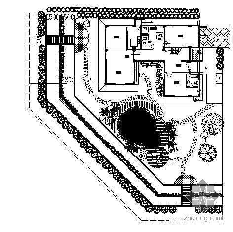 别墅庭院设计cad图纸资料下载-某别墅庭院环境设计图纸
