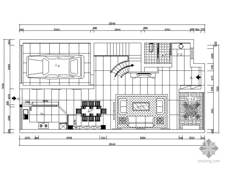 50平米小别墅平面图资料下载-私人小别墅平面布置图