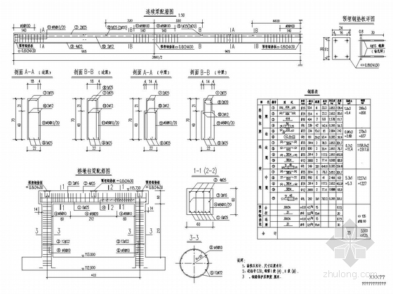 中型水库枢纽除险加固初步设计图（含详细方案）-交通桥A-配筋图