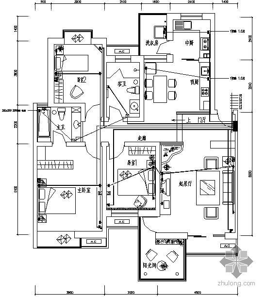 直播间电气施工图资料下载-河北某样板间装修电气施工图