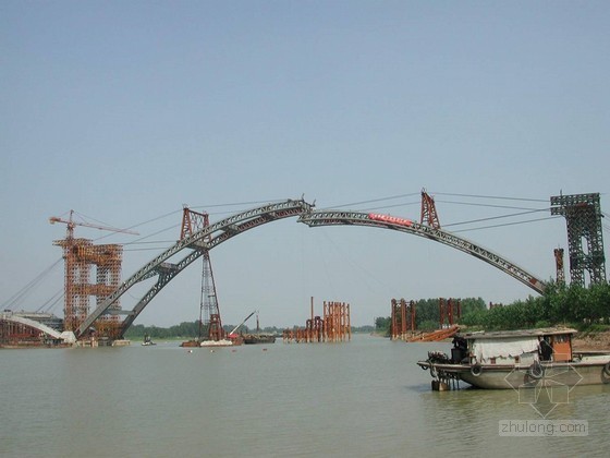 16米单跨桥梁资料下载-市政工程拱肋系杆拱桥施工组织设计（单跨105m 裂缝控制）