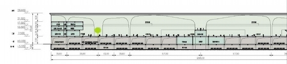 [珠海]双向正交桁架结构沿海城市综合体建筑设计方案文本-双向正交桁架结构沿海城市综合体建筑剖面图