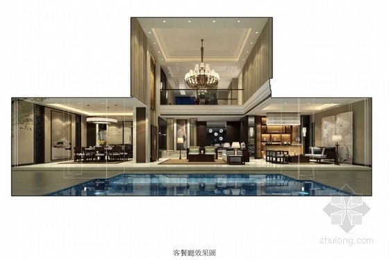 中海别墅户型资料下载-[海南]某名师豪华酒店时尚双层别墅室内设计方案图