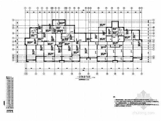 [河南]地上18层剪力墙结构A级高度住宅楼结构施工图（含计算书）-一层梁配筋平面图 