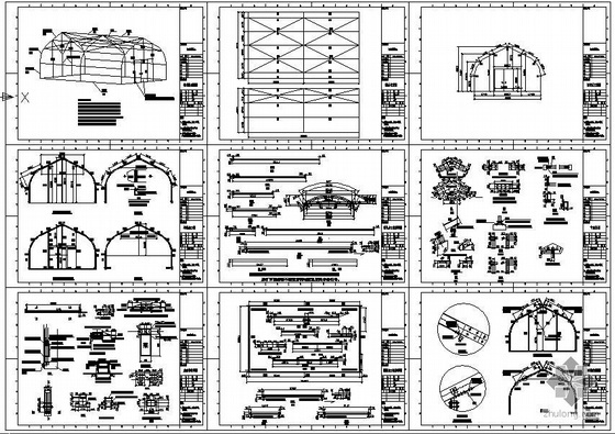 索膜钢结构资料下载-某6米跨索膜厂房钢结构设计图