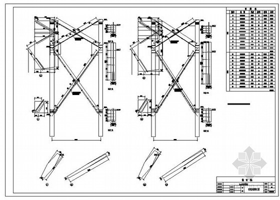 钢结构厂房柱间支撑节点资料下载-某门式刚架厂房柱间支撑节点构造详图