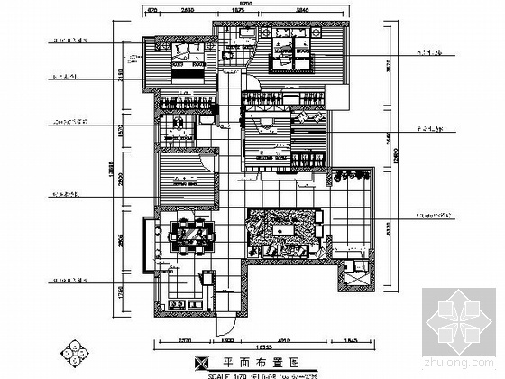 90平现代简约装修图资料下载-100㎡现代简约四居室装修图（含效果）