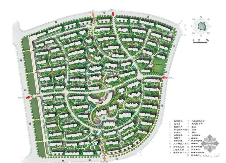 著名小区设计分析图资料下载-南京著名小区景观设计概念方案