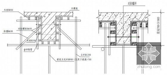 [天津]框剪结构教学楼施工组织设计（附图表说明）-梁板节点示意图