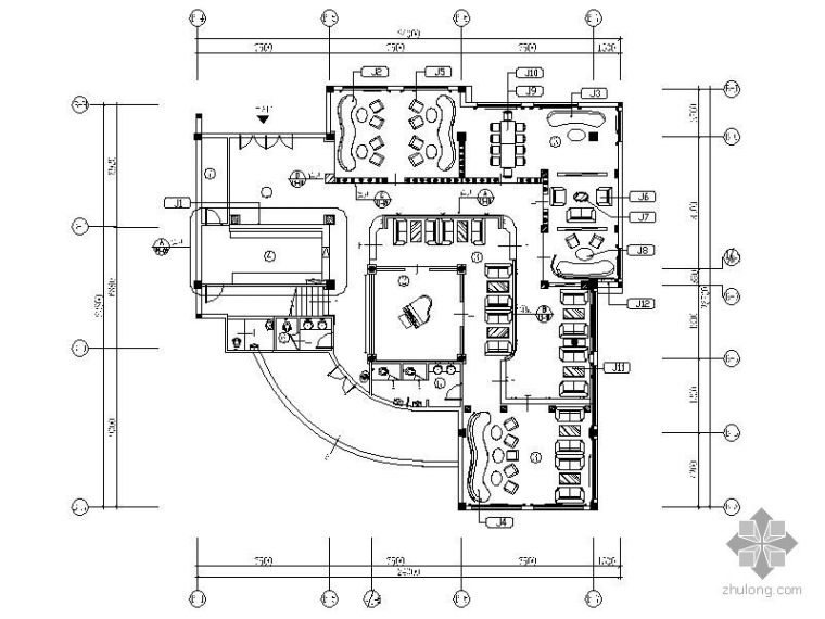 咖啡厅CAD下载资料下载-咖啡厅平面图