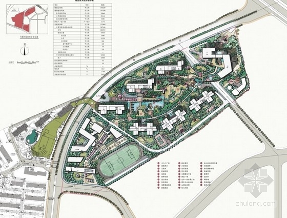 [广东]现代风格住宅区规划及单体设计方案文本（含cad）-住宅区总平面图 