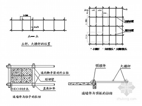 [天津]框架结构幼儿园工程总承包施工组织设计(450页)-连墙件与顶板的拉结 