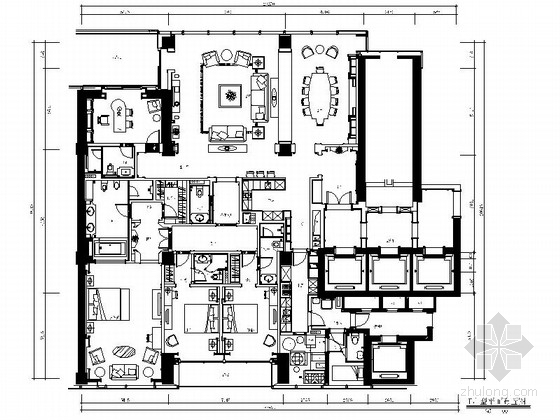 大户型4居室资料下载-[温州]超豪华欧式六居室大户型装修图（含实景）