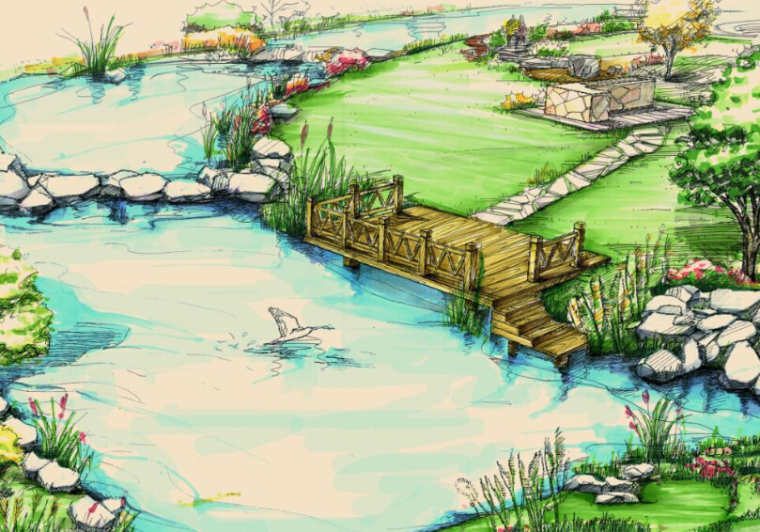 [陕西]汉中南湖景观设计方案（汉文化）-南湖景观设计——长沟湖沿湖效果图4