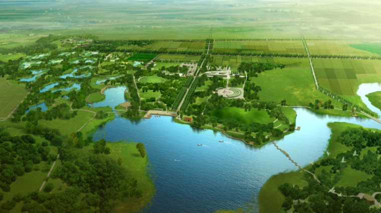 [北京]野鸭湖国家湿地公园概念性总体规划（PDF+82页）-整体鸟瞰