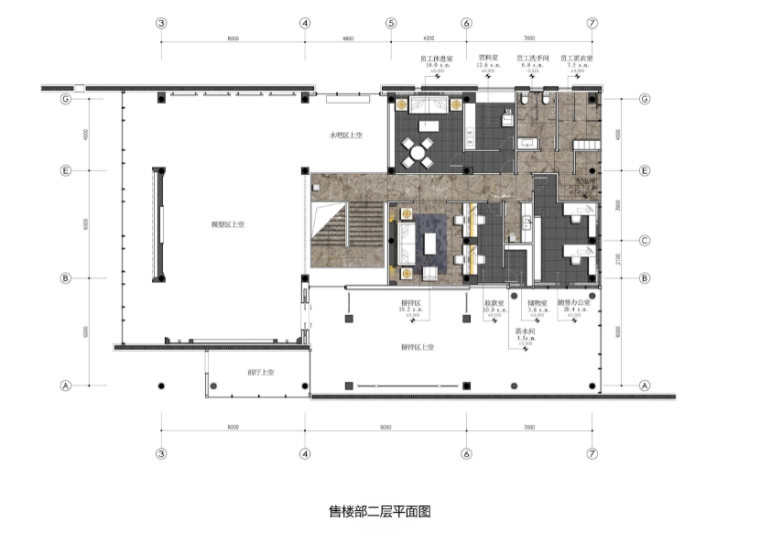 【天津】富力津南新城售楼部及公寓大堂项目设计方案文本-二层平面图