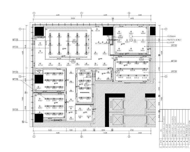 现代295㎡--品质办公户型样板间施工图+效果图-天花布置图