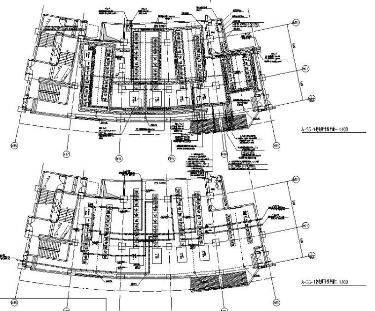 苏州中心广场项目(内圈北一)-变电所干线平面二