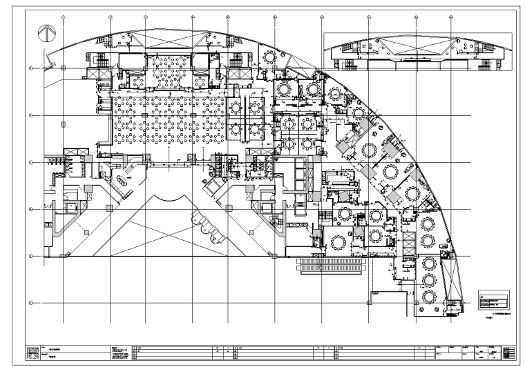 广州中信广场东海海鲜酒家室内设计施工图-平面定位尺寸图