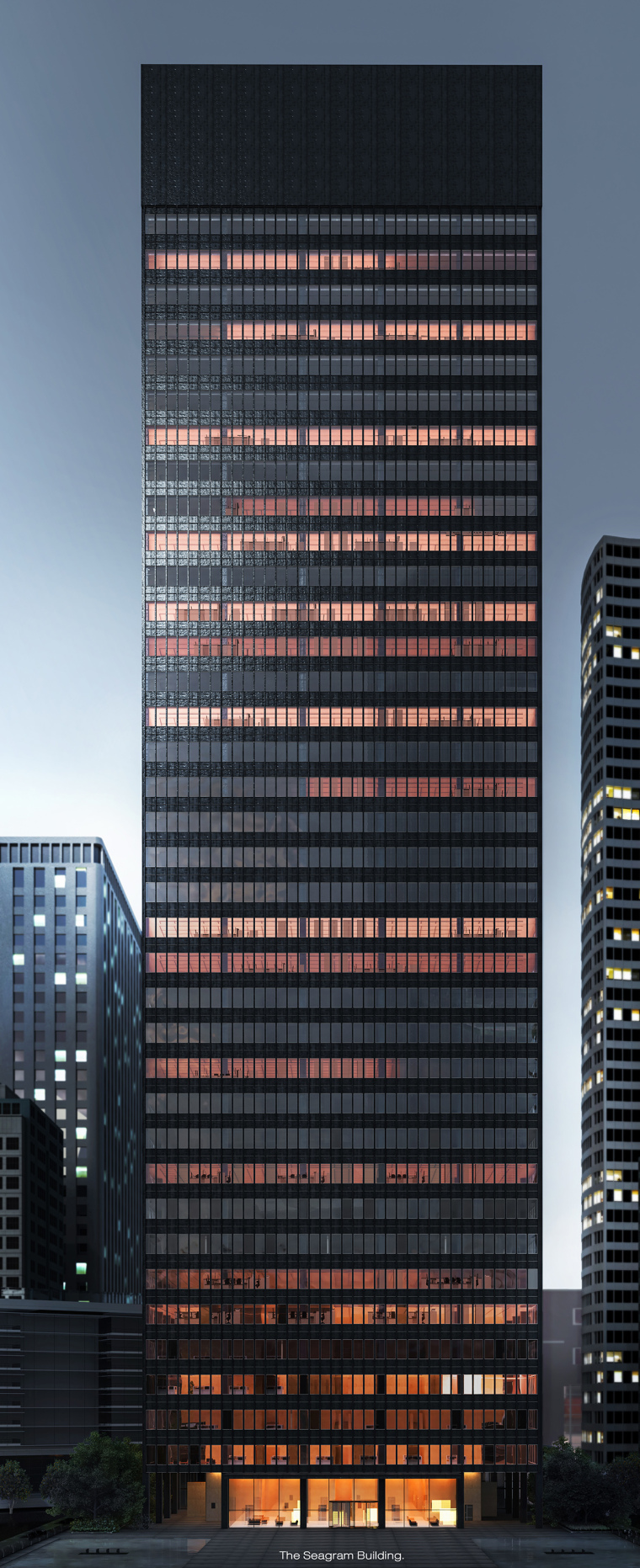 吐根哈特别墅模型cad图资料下载-致敬经典——纽约西格拉姆大厦表现