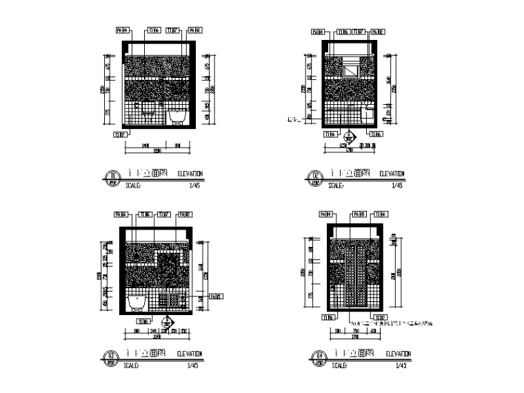 [广东]一套样板房设计CAD施工图（含效果图）-【广东】一套样板房设计CAD施工图（含效果图）立面图