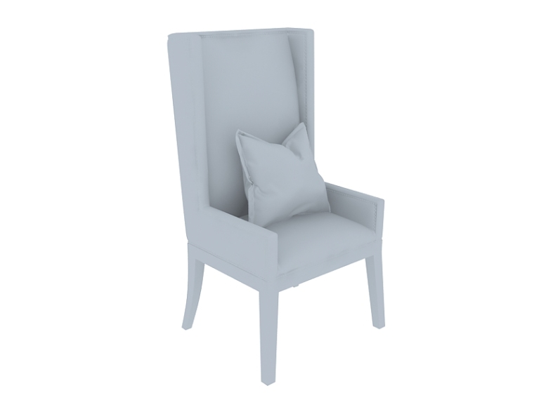 欧式CAD部件资料下载-欧式高背椅3D模型下载