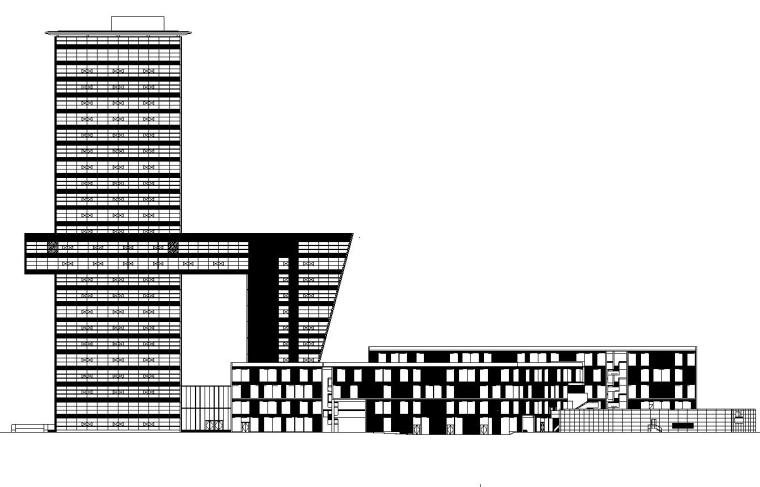 [上海]现代风格国际设计中心建筑施工图设计—同济-立面图一