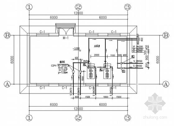 消防泵房配电系统资料下载-葫芦岛某消防泵房图纸