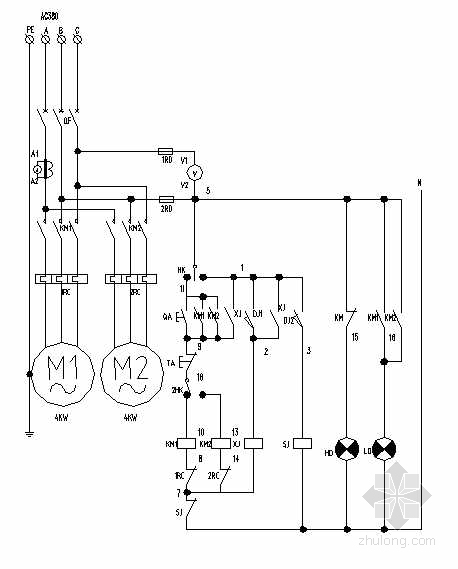 自动水泵控制资料下载-水泵控制原理图