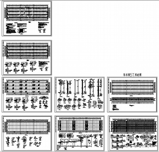 5t桥式起重机图纸资料下载-某5t吊车单层排架厂房结构图