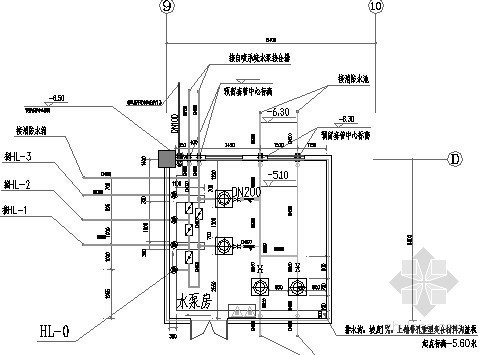 [重庆]物流仓库给排水消防施工图-泵房平面图 