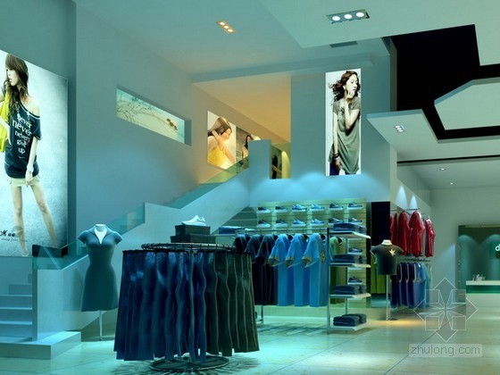 现代服装店3d模型- 