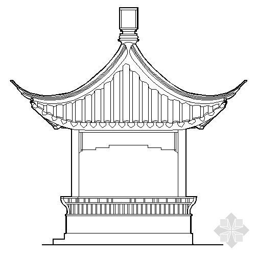 古建亭子cad施工图资料下载-某古建四角亭建筑施工图