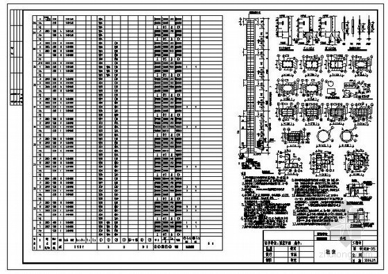 框架柱配筋构造资料下载-某框架柱表节点构造详图