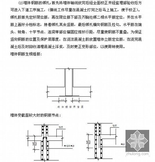 [毕业设计]河南酒店建筑安装工程施工投标文件编制(投标报价、施工组织设计)-墙体钢筋的绑扎
