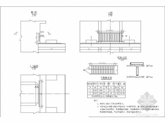 不锈钢管护栏设计资料下载-双线矩形空心桥台台内栏杆布置图
