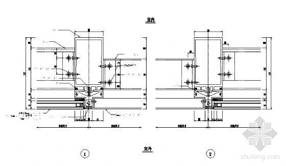 无缝铝板幕墙节点图资料下载-铝板幕墙横剖节点图室外10