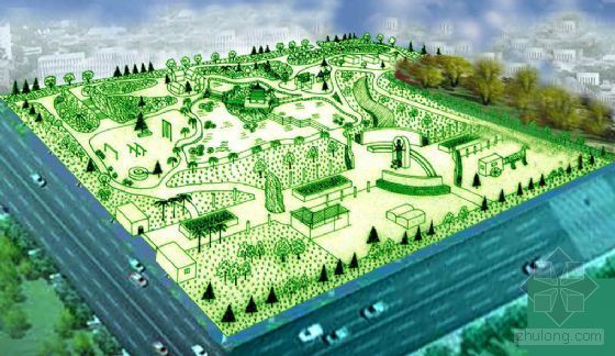 景观设计鸟瞰图模型资料下载-陕西某市农业主题公园景观设计鸟瞰图