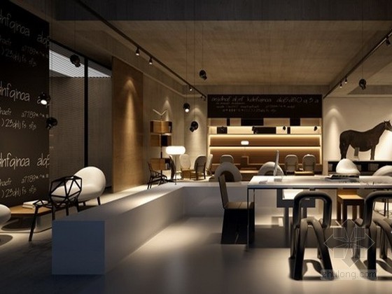 咖啡厅3D设计资料下载-现代咖啡厅3D模型下载