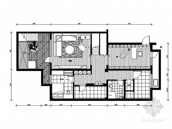 住宅客厅室内设计平面图资料下载-[台湾]某三层住宅室内设计图