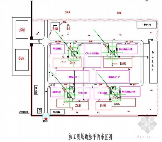 活动区平面图资料下载-北京某项目雨季施工措施（平面图）