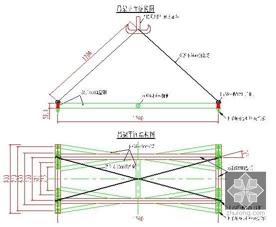 桥梁钢箱梁及斜拉索安装施工方案（41页）-吊架设计示意图