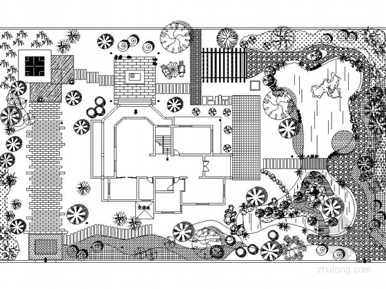 园林景观别墅施工图设计资料下载-[安徽]独栋别墅庭院园林景观工程施工图