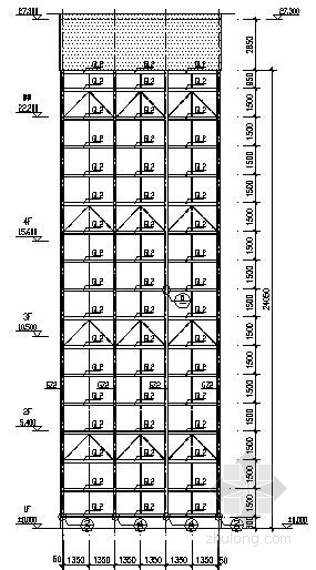 某观光电梯玻璃幕墙钢结构施工图- 