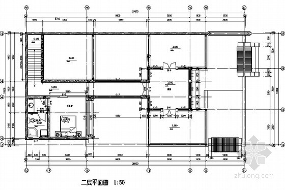 某仿古四合院民居建筑方案图-平面 