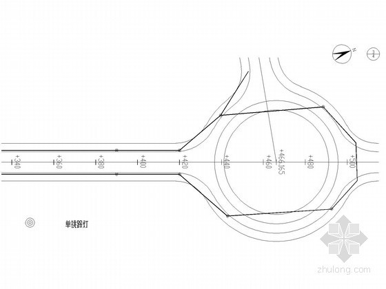 [云南]产业园区道路施工图（含雨污）-路灯布置图 