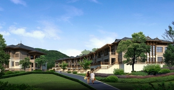[山东]某东南亚风格度假酒店建筑设计方案文本（含PPT）-效果图