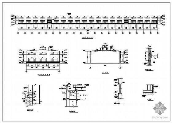 30米双跨双坡资料下载-印度某22米单跨单层厂房结构图