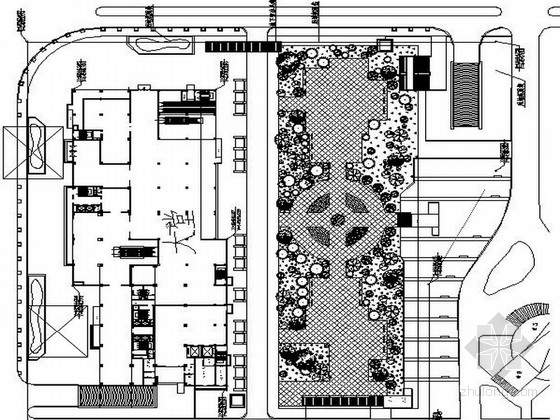 欧洲议会前广场临时资料下载-某办公区前广场设计总图